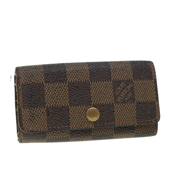 LOUIS VUITTON Damier Ebene Multi Cles 4 Key Case N62631 LV Auth 55068 - Picture 1 of 14
